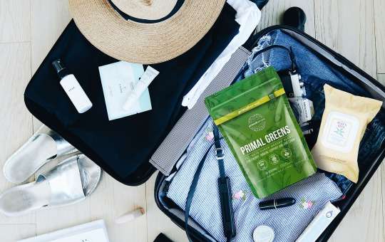 primal greens in travel bag